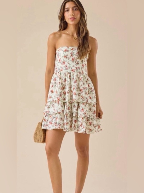 Altar'd State Dresses & Skirts - NWT [Altar'd State] Woven Strapless Dress Tiered Ruffle Floral Sundress Womens M